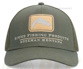 Casquette SIMMS Double Haul Icon Trucker Smokey Olive | PLC-PECHE.FR