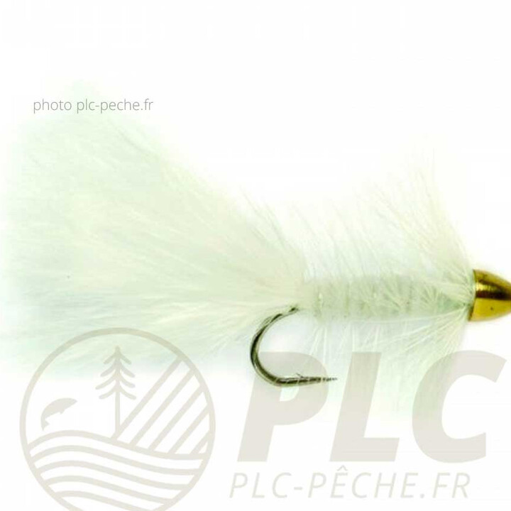 Mouche Streamer FULLING MILL Golden Bullet Wolly Bugger White | PLC-PECHE.FR