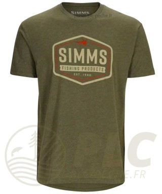 T-shirt SIMMS Logo Frame Military Heather | PLC-PECHE.FR
