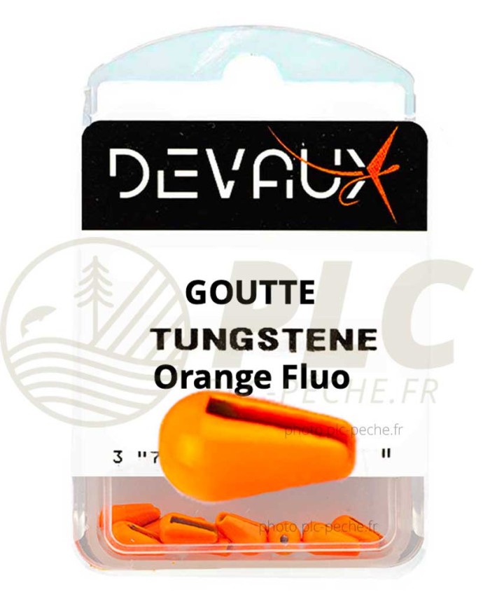 Goutte Tungstene DEVAUX Orange Fluo | PLC.PECHE.FR