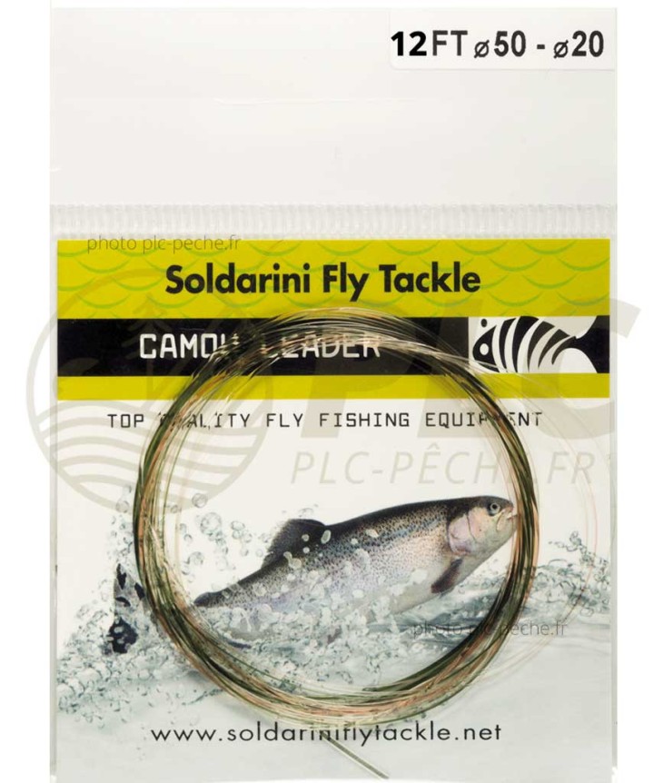Bas de ligne Soldarini Camou Leader 12' (3,75m) - PLC FLY SHOP