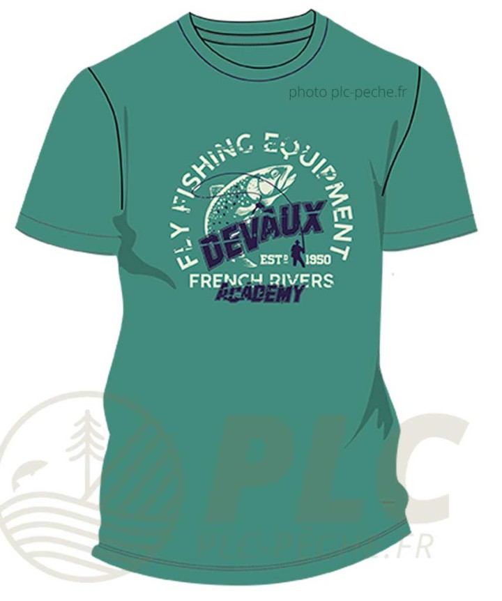 T-Shirt DEVAUX Academy Vert d'Eau | PLC-PECHE.FR
