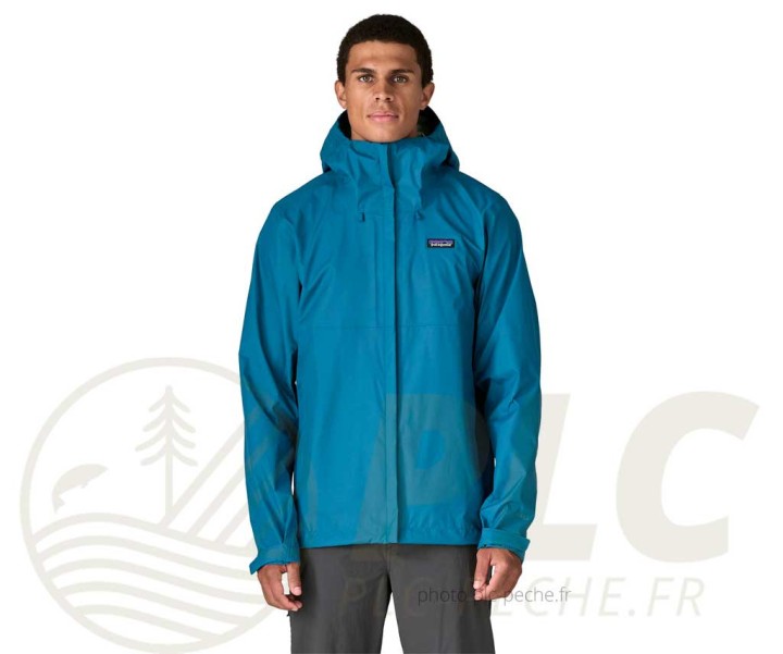 Veste PATAGONIA Men's Torrentshell 3L Rain Jkt Aquatic Blue action