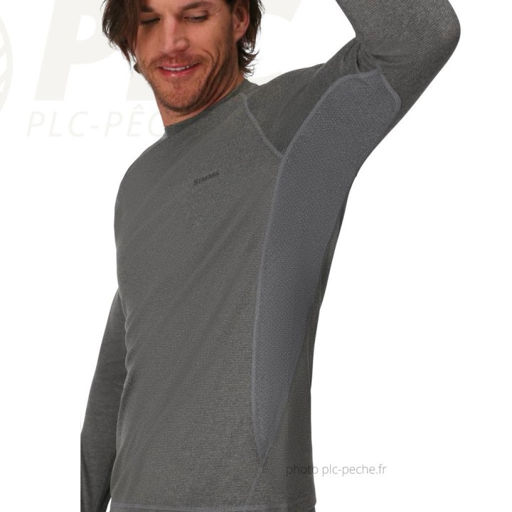 Tee-Shirt Strata 160 Crew Dark Grey Heather SIMMS | PLC-PECHE.FR