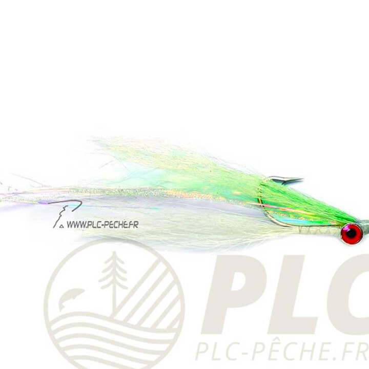 Mouche Mer FULLING MILL Clouser Chartreuse/White