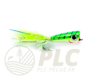Mouche Mer FULLING MILL Mylar Popper Chartreuse/White
