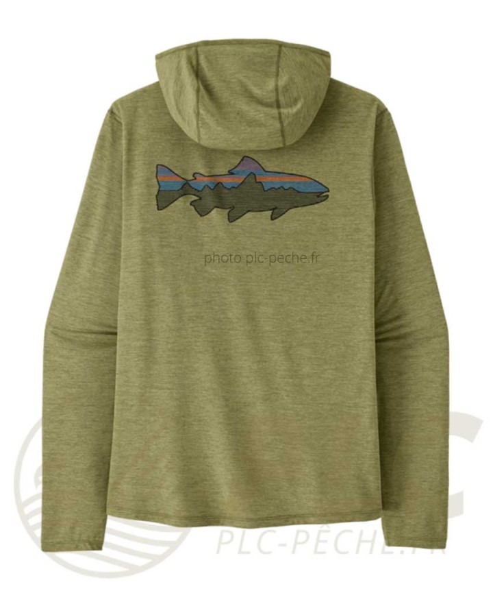 M's L/S Cap Cool Sun Hoody - Fitz Roy Trout Buckhorn Green X-Dye PATGONIA