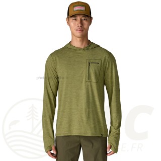 Tee Shirt Patagonia Cap Cool Sun Hoody - Fitz Roy Trout Casper Green X-Dye PATAGONIA