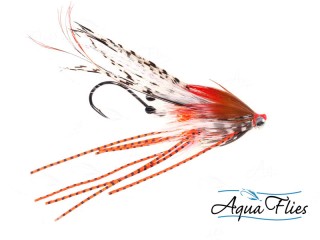 Mouche tube fly Saumon/Steelhead Stu's prawntruder white/orange - PLC FLY SHOP