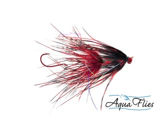 Mouche Steelhead/saumon Stu's intruder barred ostrich red/black - PLC FLY SHOP