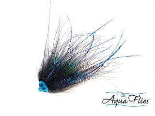 Mouche tube fly Saumon/Steelhead Stu's metal head tube black blue
