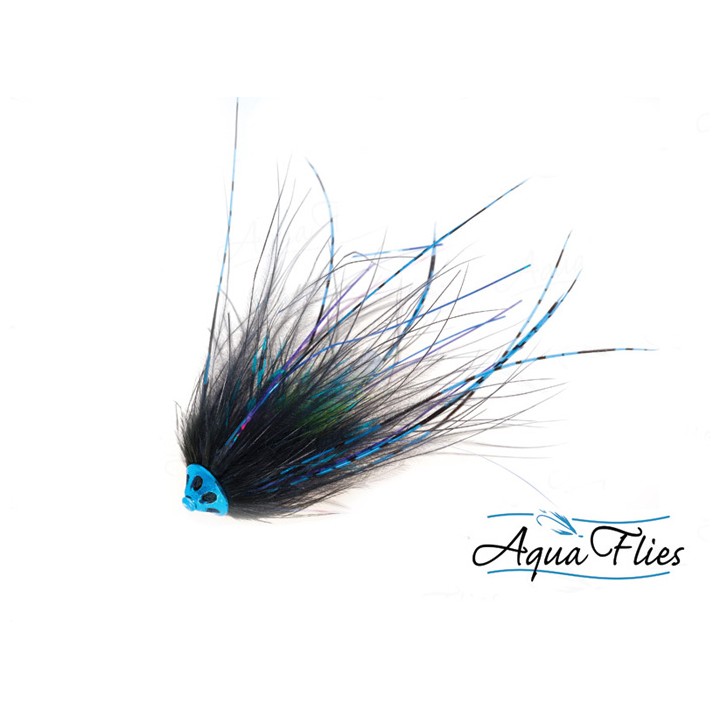 Mouche tube fly Saumon/Steelhead Stu's metal head tube black blue