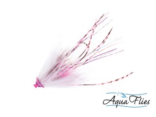 Mouche tube fly Saumon/Steelhead Stu's metal head tube white/pink - PLC FLY SHOP