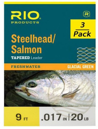Bas de Ligne RIO Steelhead/Saumon Glacial Green (pack de 3) 9' (2,70m) - PLC FLY SHOP