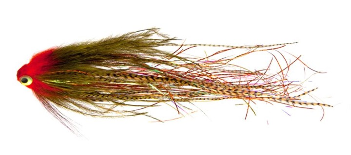 Mouche brochet pike tube Niklaus Bauer sheep head red head