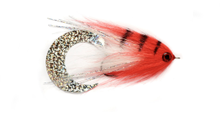 Mouche Brochet Paolo's Wiggle Tail Blanc & Rouge