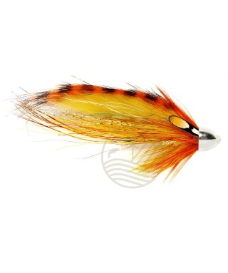 Mouche Saumon Tiger Tail Flame Thrower Tube Fly (tube plastique + conehead)
